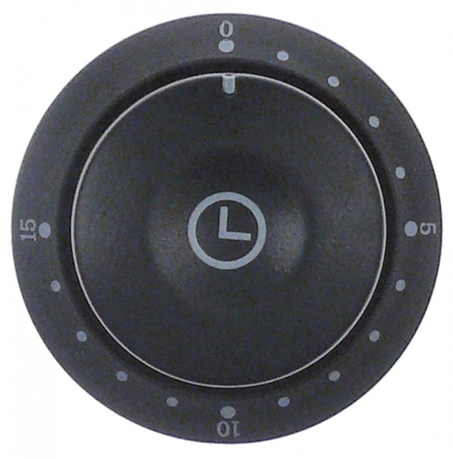 knob time 15min ø 58mm shaft ø 6x4,6mm shaft flat bottom black