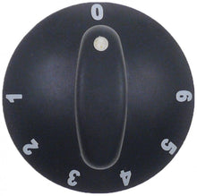knob 1-6 ø 65mm shaft ø 6x4,6mm shaft flat upper black
