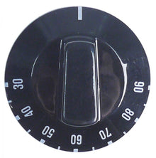 knob thermostat 30-90°C ø 48,5mm shaft ø 6x4,6mm shaft flat upper black