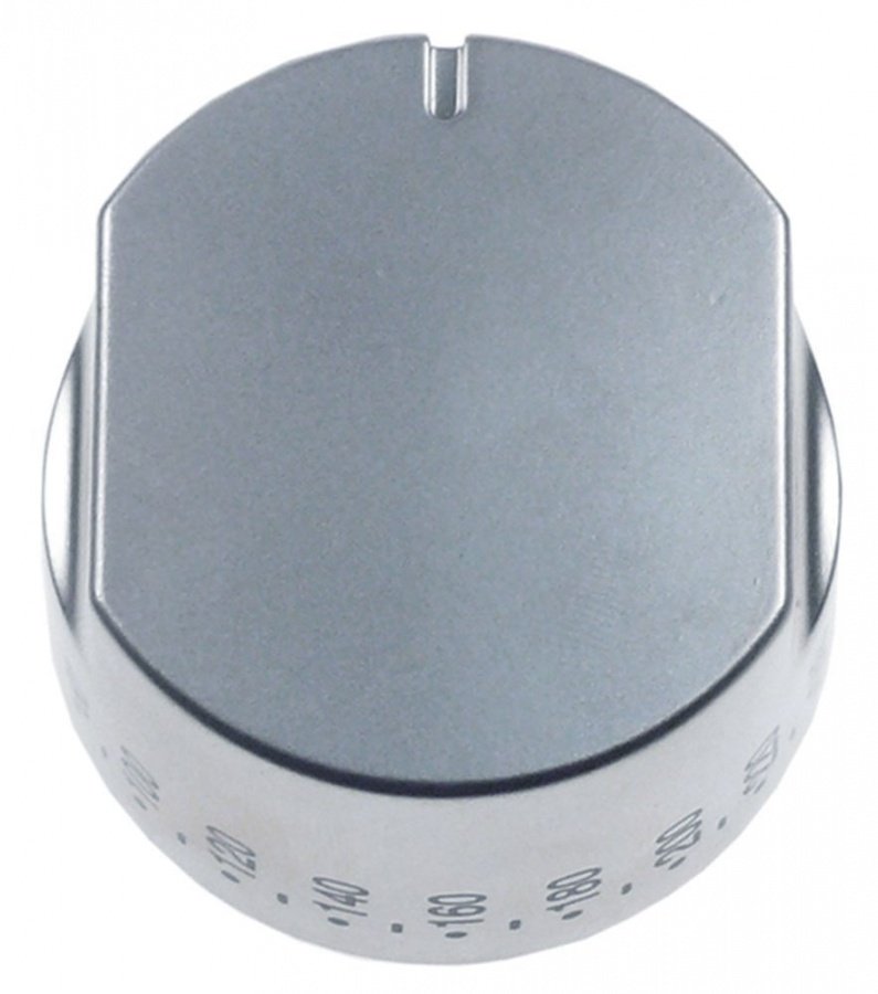 knob t.max. 260°C ø 41mm shaft ø 6x4,6mm shaft flat bottom silver