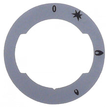 Disc cu simboluri pentru buton robinet de gaz, ext. ø 62 mm, int. ø 42 mm, gri - 112669