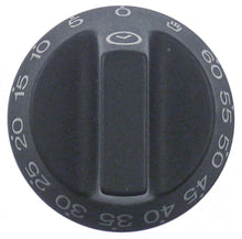 knob time 60min + permanent ON ø 55mm shaft ø 6x4,6mm shaft flat upper black