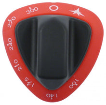 knob gas thermostat 100-300°C ø 79mm shaft ø 8x6,5mm shaft flat upper black/red