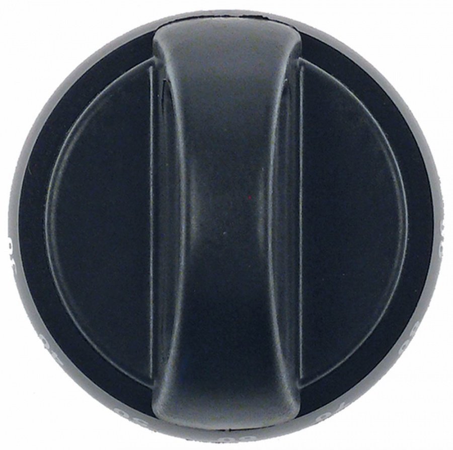 knob thermostat 30-90°C ø 75 mm shaft ø 6x4.6mm shaft flat upper/lower black