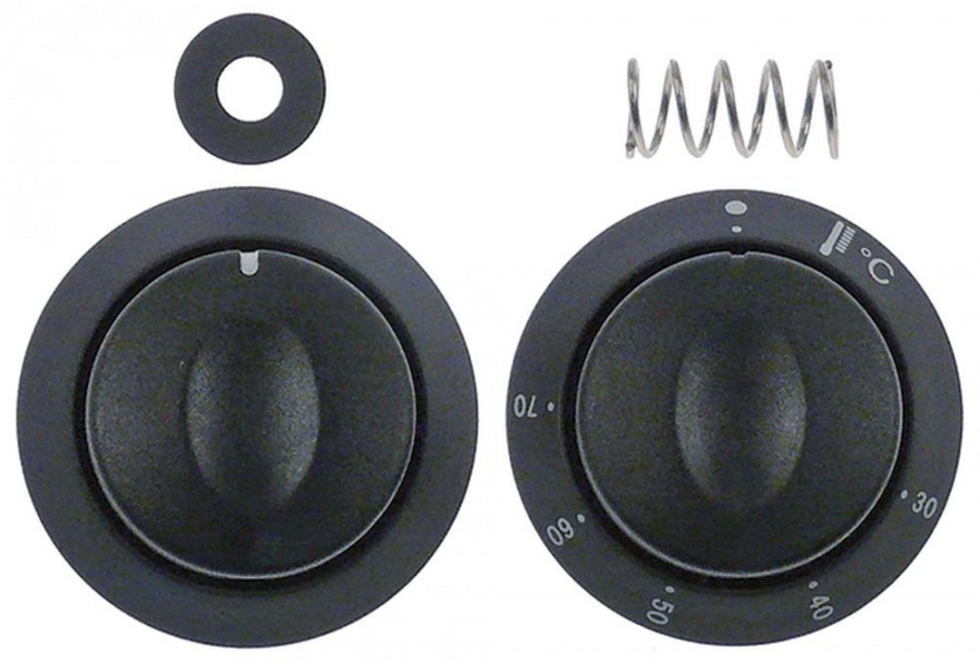 knob kit t.max. 70°C 30-70°C ø 58 mm shaft ø 6 mm shaft flat 4,5  black incl. zero mark knob