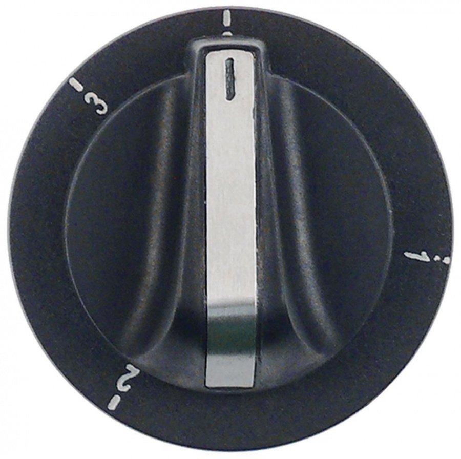 knob 0-3 ø 72 mm shaft ø 6x4.6mm shaft flat upper black