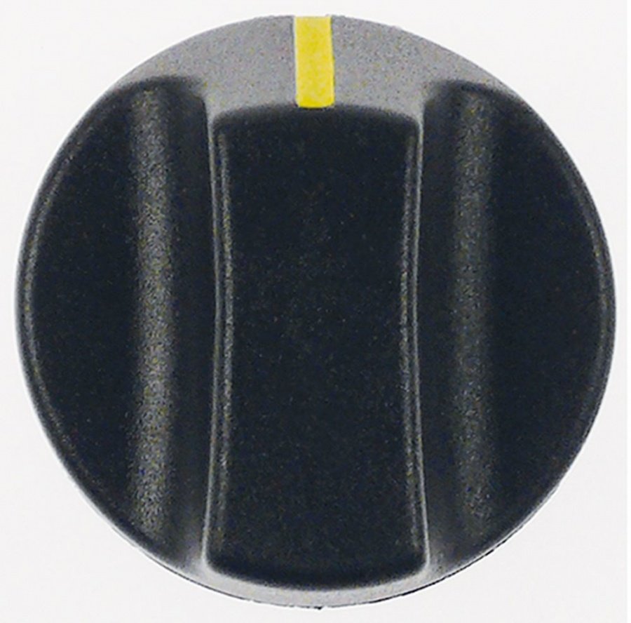 buton poziție zero ø 40mm ax ø 6x4,6mm aplatizare jos negru