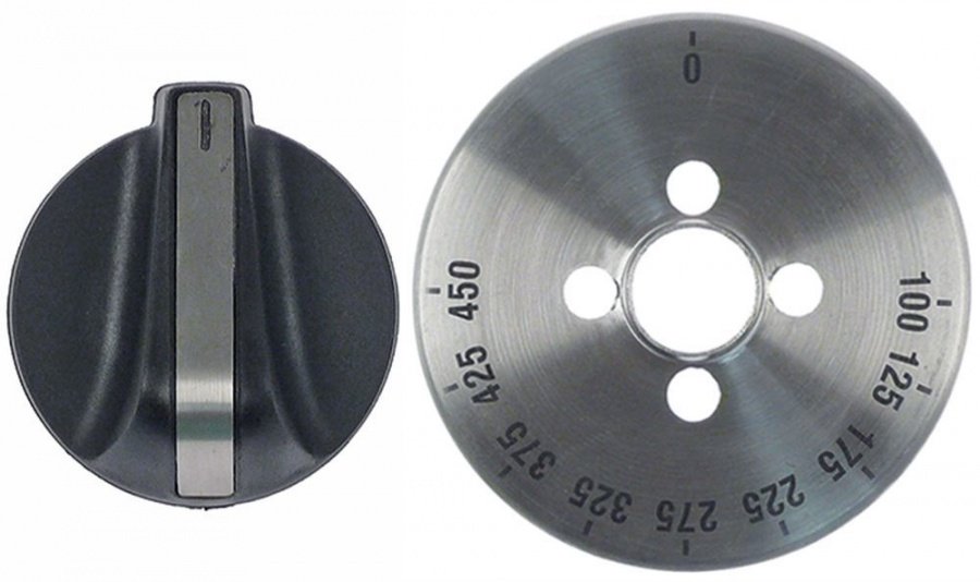 buton 0-450 T.max.°C ø 76mm ax ø 6x4,6mm aplatizare sus