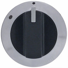 buton poziție zero ø 75mm ax ø 6x4,6mm aplatizare sus argint/negru