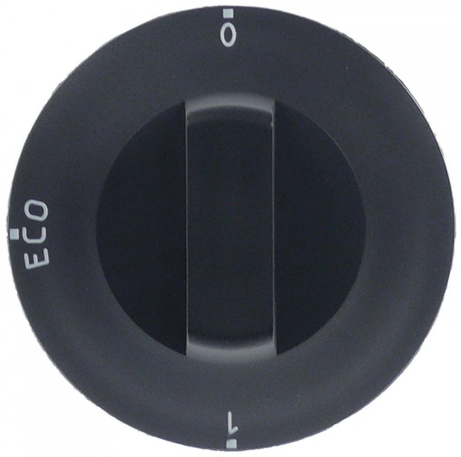 buton ø 50mm ax ø 6x4,6mm aplatizare sus unghi de rotație 180° negru