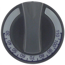 buton termostat T.max. 110°C ø 60mm ax ø 6x4,6mm aplatizare sus gri