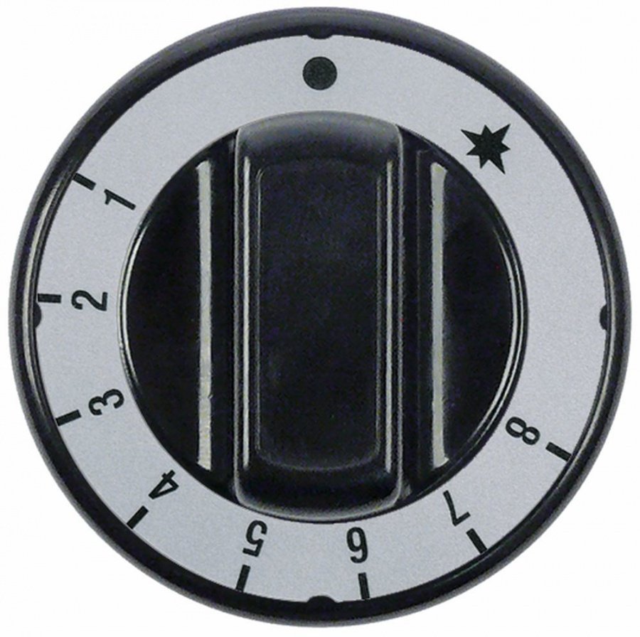 Buton universal ø 70 mm, pentru robinet de gaz termostatat, simboluri 1-8, ax ø 10x8 mm - 112878 