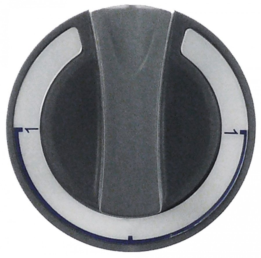 buton comutator 1-0-1 ø 60mm ax ø 6x4,6mm aplatizare stânga gri