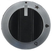 buton robinet de gaz cu flacără de aprindere T.max.°C ø 75mm ax ø 8x6mm negru/argintiu