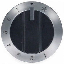buton robinet de gaz ø 75mm ax ø 8x6mm negru/argintiu