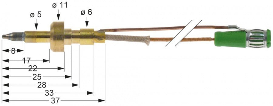 Termocupla L 600 mm, cu mufa - 102466