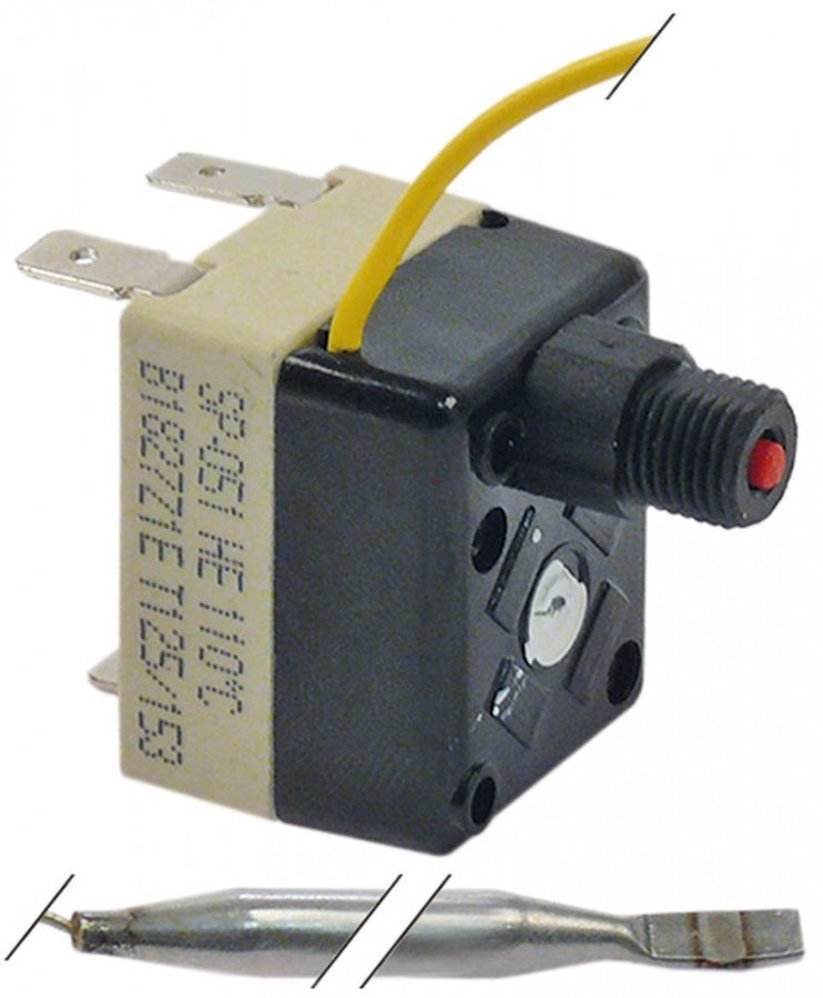 Termostat de siguranta 110°C, 1CO, 16 A, senzor ø 5 mm, L 70 mm, capilar L 2000 mm - 376109