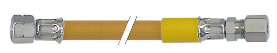 Furtun de gaz, racord filet pe stanga 1/4", racord pentru tub ø 10 mm, L 1000 mm - 250048