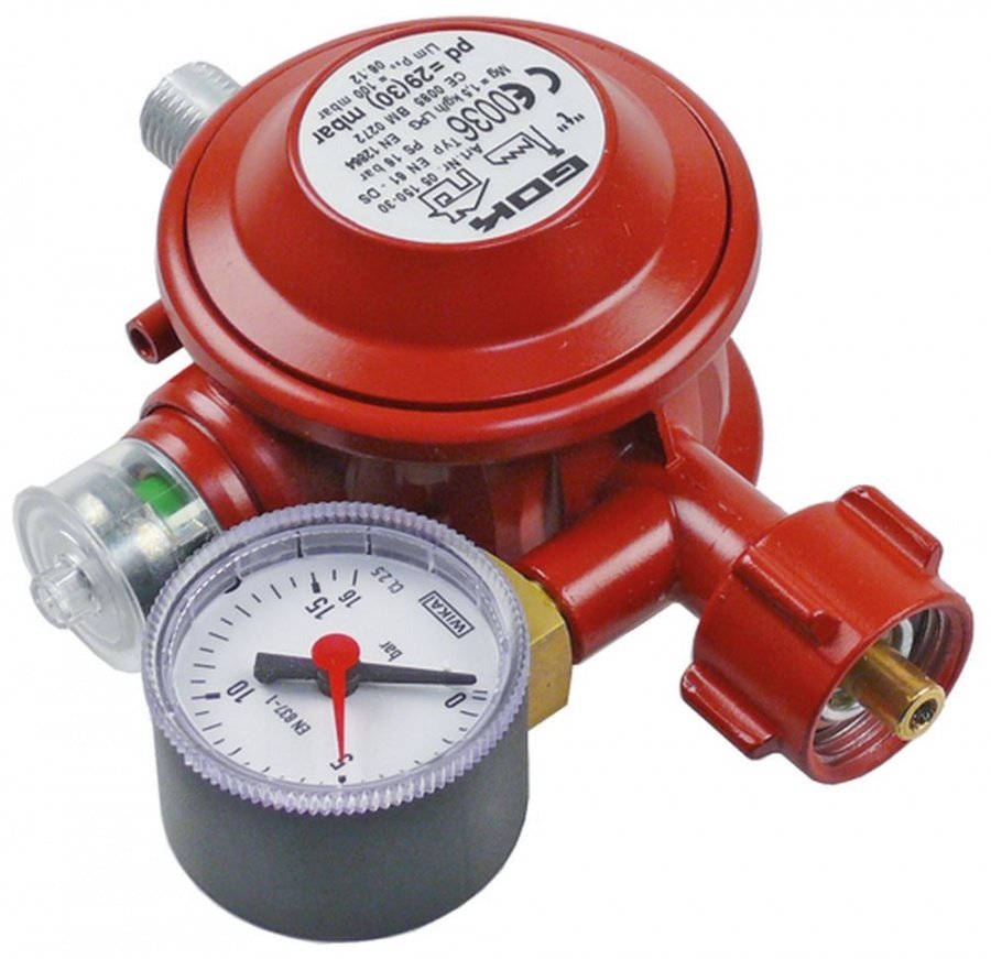 gas pressure regulator EN61-DS connection small gas cylinders - 1/4" left