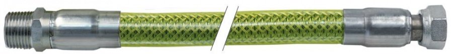 Furtun de gaz flexibil L 750 mm, filete int. si ext. 1/2", rezistenta incendiu 30 min. la 650°C, conform standard european EN14800 - 250064