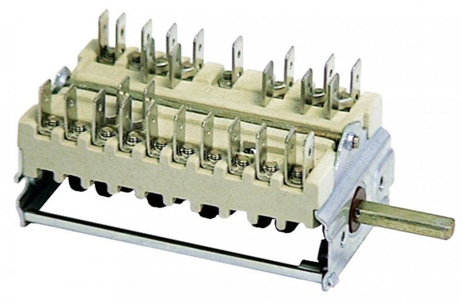 operation switch 5 operating positions changeover switch 8-pole 16A shaft ø 6x4,6mm