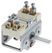 Intrerupator rotativ tip selector 0-1, cu 2 contacte, 16 A, 250 V, max. 150°C, ax ø 6 x 4.6 mm - 300020