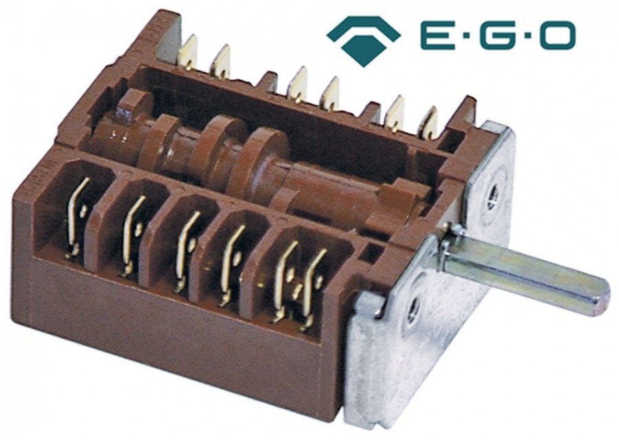 Selector 7 pozitii, contacte 16 A, ax ø 6x4,6 mm - 300031