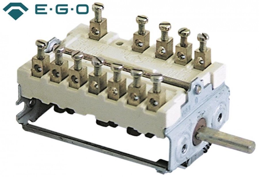 Comutator cu 4 pozitii 0-1-2-3, cu 5 contacte 16 A, 250 V, ax ø 6 x 4,6 mm, EGO 49.34615.701 - 300081
