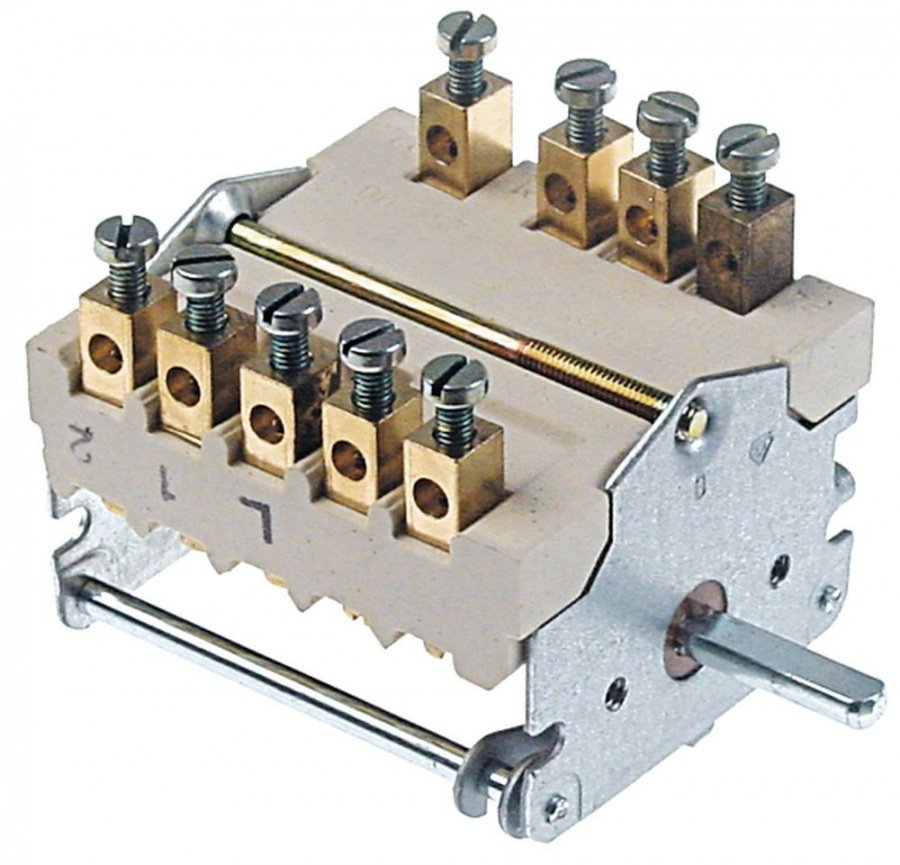 Comutator - selector cu 4 pozitii 0-3-2-1, 32 A, ax ø 6x4,6 mm - 300174