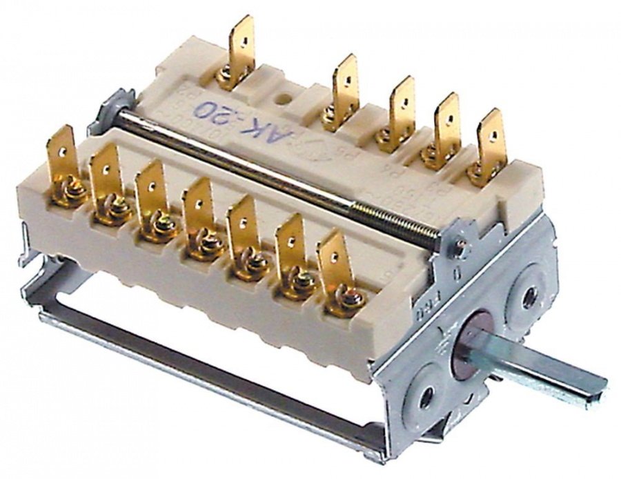 Comutator - selector  cu 3 pozitii, 0-1-2, 16 A, ax ø 6x4.6 mm, 49.53915.500 - 300178