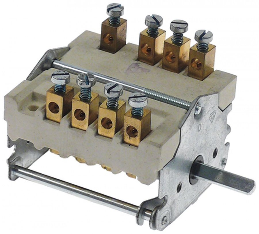 Intrerupator rotativ 0-1 cu 4 contacte 32 A, ax ø 6 x 4,6 mm, EGO 43.41832.030 - 300180