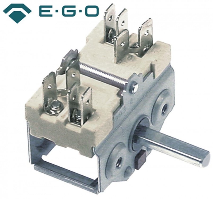 Intrerupator rotativ - selector, contacte 2NO, 16A, ax ø 6x4,6mm, EGO 49.21015.610, 4921015610 - 300200