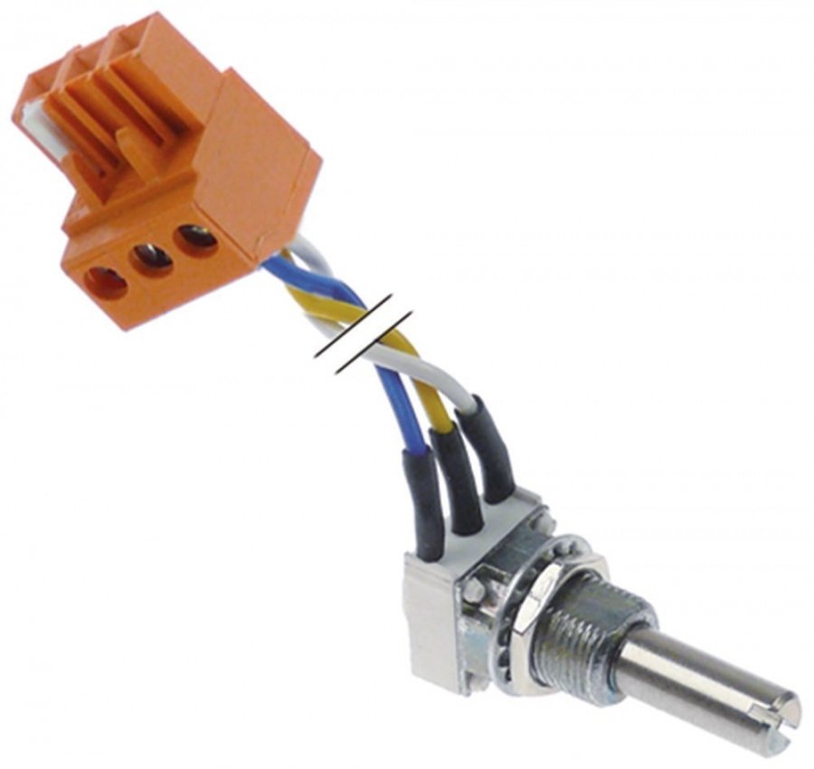 potentiometer 2,2KOhm rotation angle 270° cable length 150mm shaft length 16mm M10x0,75