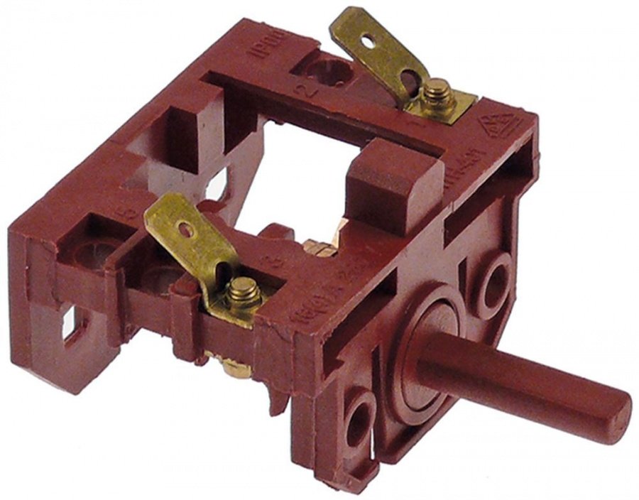 Comutator - selector cu 2 pozitii 0-1, ax ø 6x4.6 mm, 16 A, L 22 mm - 300257