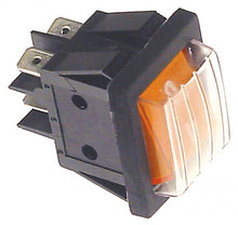 rocker switch 30x22mm orange 2NO 250 V 16 A illuminated connection male faston 6.3mm