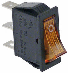 Intrerupator basculant 16 A, 250 V, cu lumina galbena, montare 30x11 mm - 301011