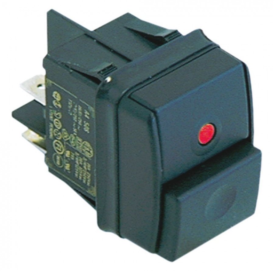 Intrerupator 30x22 mm, 2NO, 250 V, 12 A, rosu - 301084