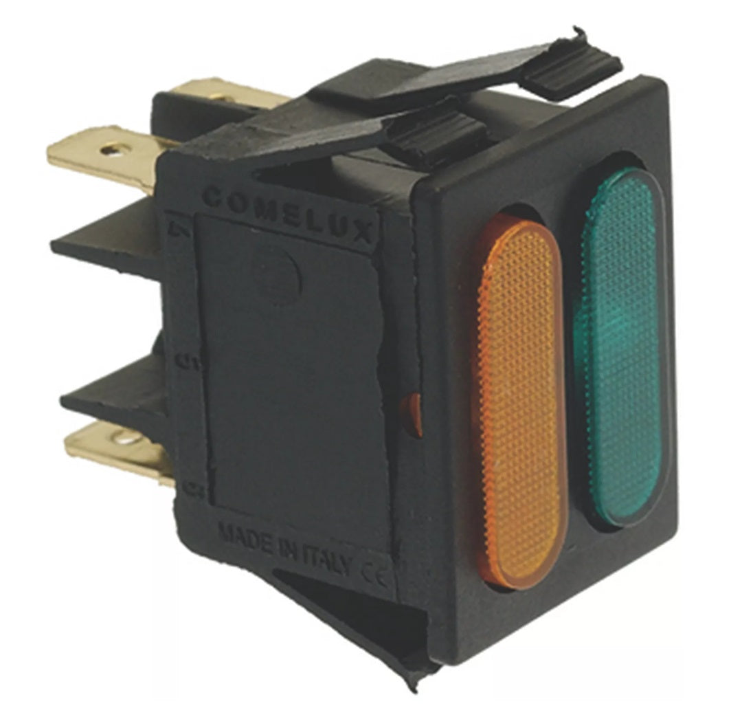 Lampa indicatoare dubla rosu si verde, 230V, montare 30x22 mm - 301138