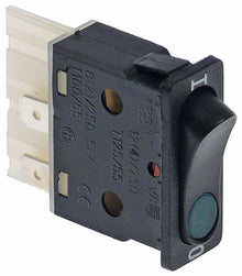 Intrerupator basculant cu 2 contacte in comutatie 2co, 16 a, 250 v, montare 34,2x12,6 mm, cu led - 301139