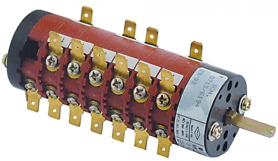 rotary switch 4 0-1-2-3 13 type SCH.0713/6194 600V 20A shaft ø 4x5mm shaft length 25mm square