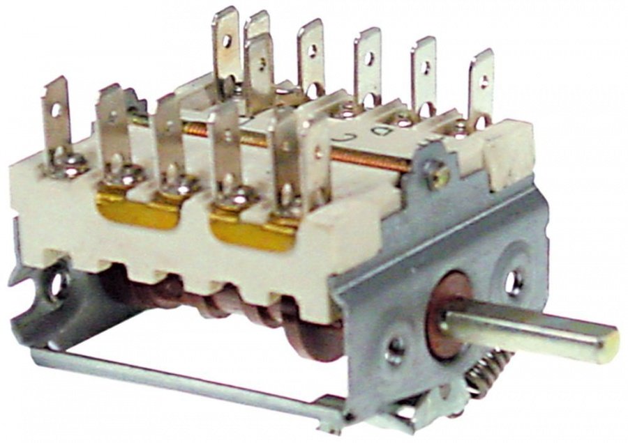 operation switch 8 operating positions 4-pole shaft ø 6x4,6mm connection male faston