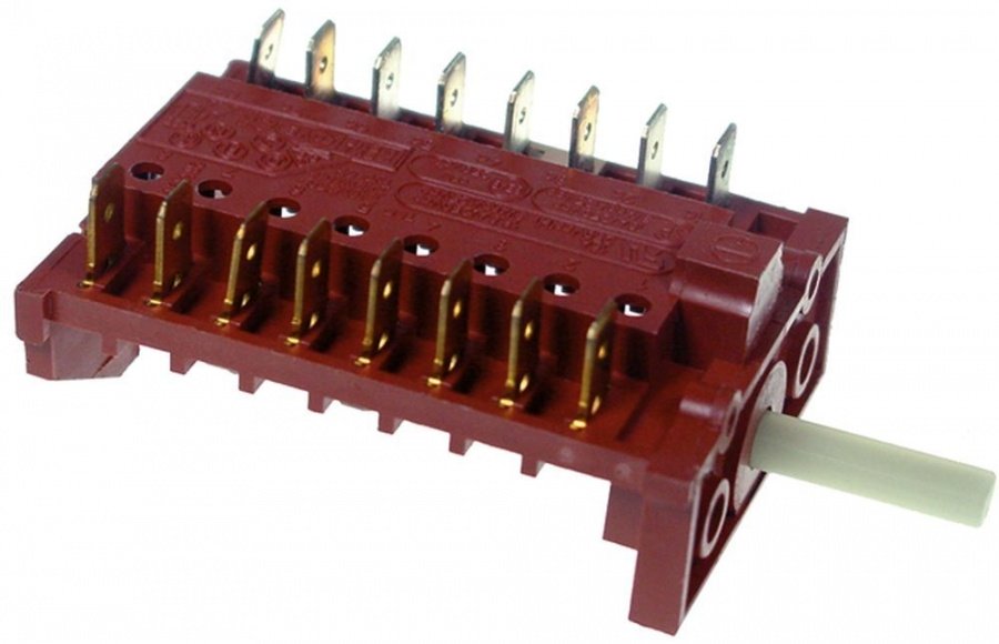 operation switch 7 operating positions 8-pole shaft ø 6x4,6mm connection male faston