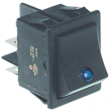 rocker switch 30x22mm blue 2NO 250 V 16 A illuminated connection male faston 6,3mm