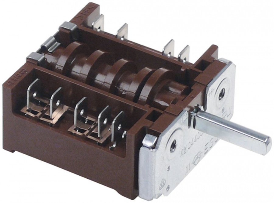 Selector cu 2 pozitii 0-1, contacte 2NO, 25 A, ax ø 6x4,6 mm, EGO 42.04400.026, 4204400026 - 301281