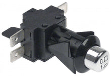 push switch mounting ø 16mm chrome 2NO 250V 16A connection male faston 6,3mm