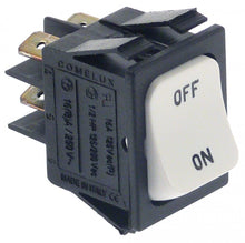 rocker switch 30x22mm white 2NO 250V 16A ON-OFF connection male faston 6,3mm