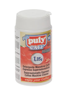 Detergent PULY CAFF PLUS, flacon cu 100 tablete de 1.35 gr, ø 16x4 mm