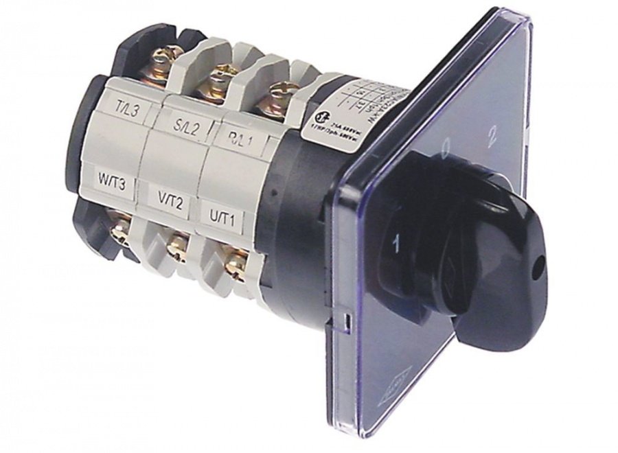 rotary switch 3 1-0-2 6 type CS0257088 600V 32A shaft ø 5x5mm shaft length 23mm shaft square
