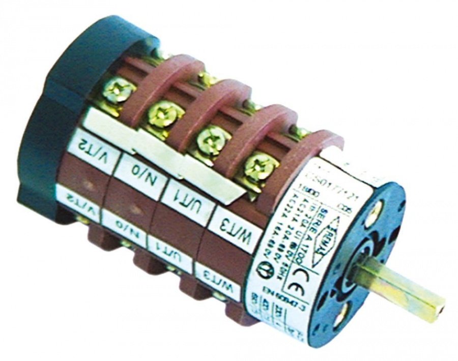 Intrerupator rotativ 20 A, ax patrat 5x5 mm,  pozitii 0-2 345149