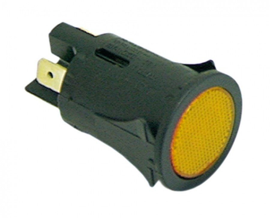 Intrerupator cu buton ø 25mm, fara retinere, montare ø 25mm, contacte 2NO, 250V, 16A, galben, fara lumina - 345152